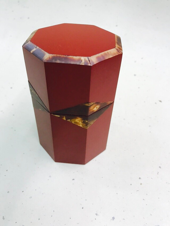 八角形櫻桃茶漆面（紅色） 第1張的照片