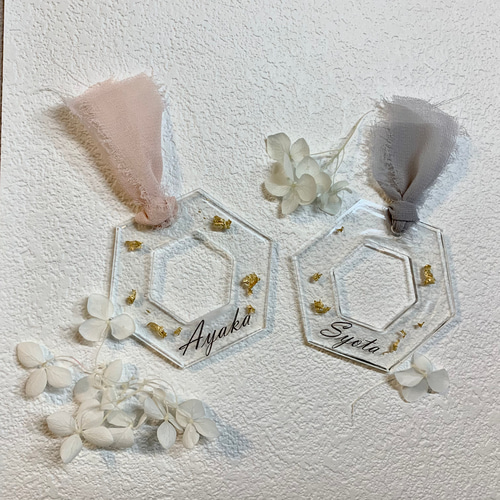 UVレジン　席札 レジン席札 | tie wedding