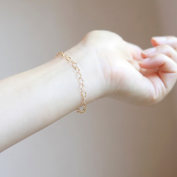 14kgf 人気 2types チェーン ブレスレット ＊ ゴールド 華奢 シンプル
