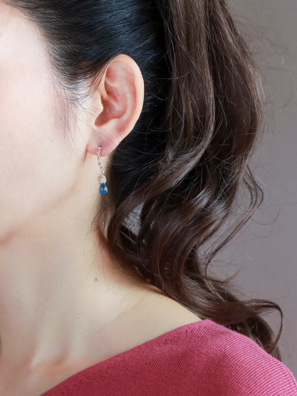 耳環 &amp; 彩色耳環 [type:B] &lt;藍寶石&gt; 第3張的照片