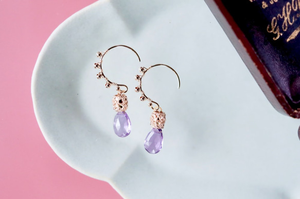 耳環 &amp; 彩色耳環 [type:B] &lt;紫水晶&gt; 第2張的照片