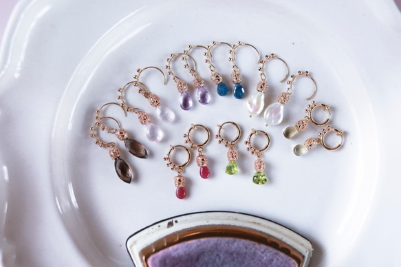 耳環 &amp; 彩色耳環 [type:B] &lt;紫水晶&gt; 第8張的照片