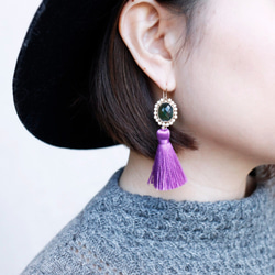 耳環和耳環的原理[紫色] 第3張的照片