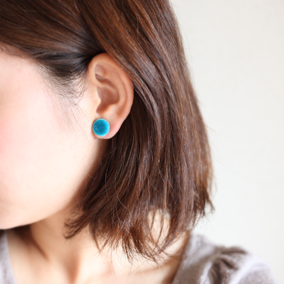 耳環/夾式耳環 tino［turquoise］ 第2張的照片
