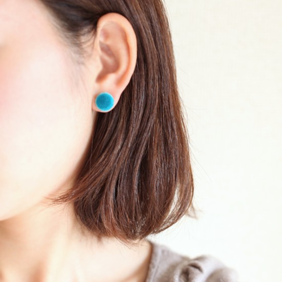 耳環/夾式耳環 tino［turquoise］ 第4張的照片