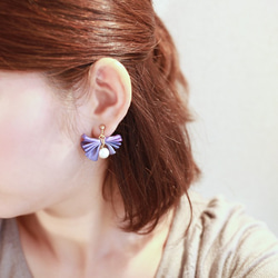 絲帶耳環和耳釘gattina [藍] 第4張的照片