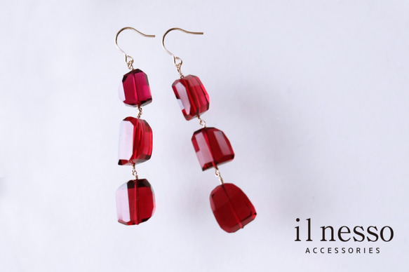 Earrings &amp; Earrings felice [紅色石英] 第2張的照片