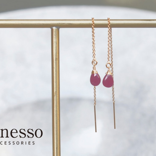 ピアス semplice［type:C］［ピンクサファイア］ ピアス（フック