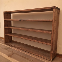 [Wood Shelf ] オープンシェルフ 棚 食器棚 スパイスラック 5段 アンテイーク風 3枚目の画像