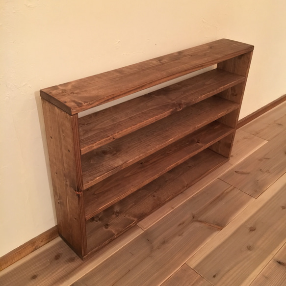 [Wood Shelf ] オープンシェルフ 棚 食器棚 スパイスラック 5段 アンテイーク風 4枚目の画像