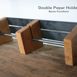 07[Doble Paper Holder] 送料無料 ペーパーホルダー キッチンペーパーホルダー オーク 1枚目の画像