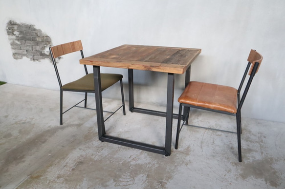 [Vintage Square Table]送料無料 テーブル アイアン リビングテーブル カフェ 古材 ‐38‐ 5枚目の画像