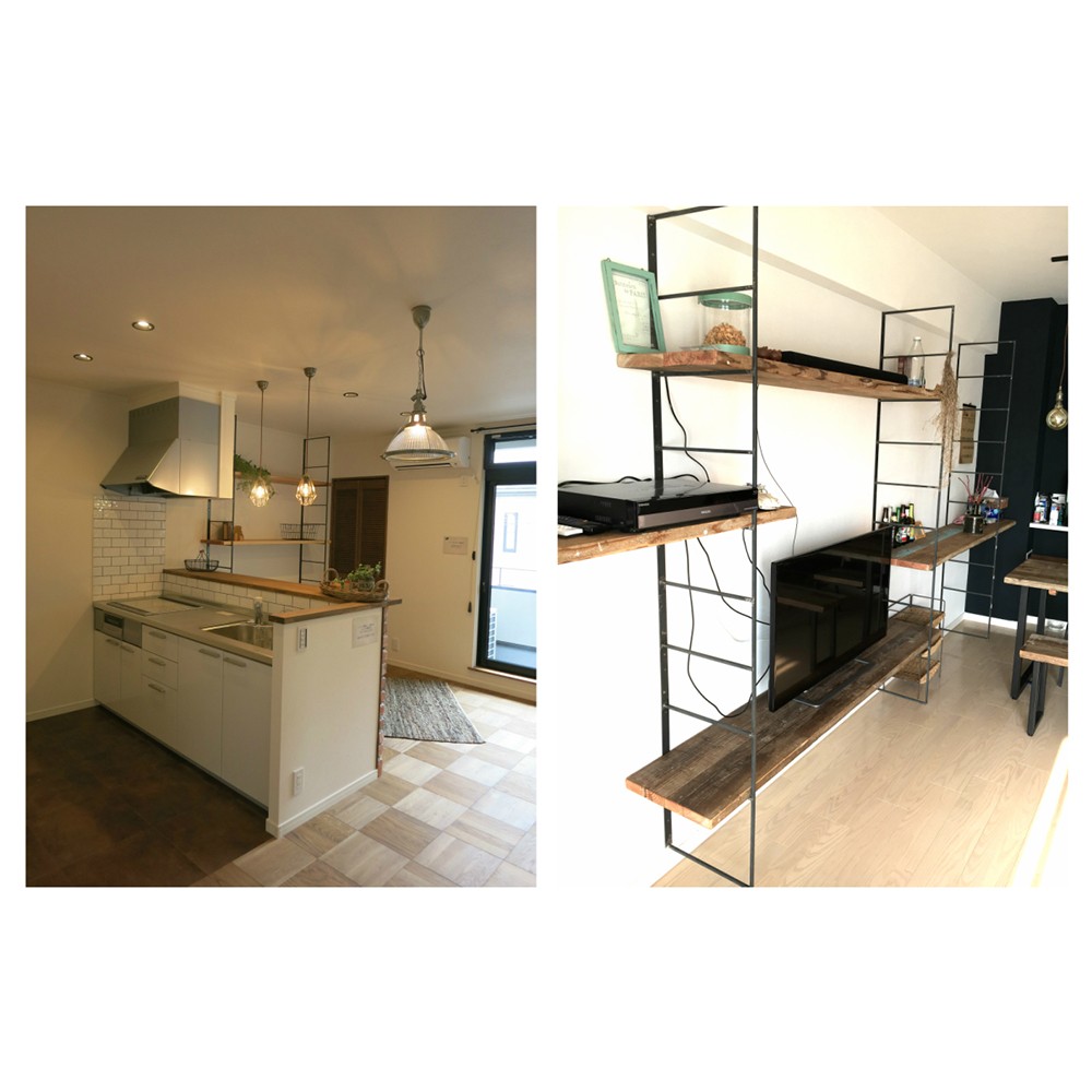 ＼送料無料／[Iron Wall Shelf(ES 200)]ウォールシェルフ 壁面収納 テレビ台 カフェ ‐42‐