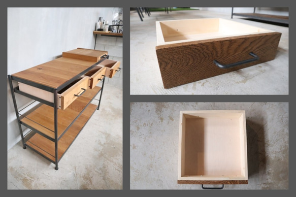 [Oak Kitchen Shelf]送料無料 ホワイトオーク キッチンボード キッチンシェルフ カップボード ‐98‐ 9枚目の画像