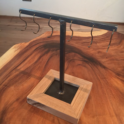 [Oak Accessory Stand] アクセサリー掛け 時計掛け ピアス掛け スタンド アイアン 2枚目の画像