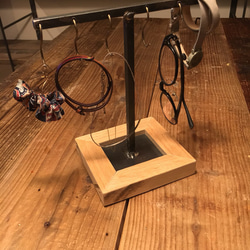 [Oak Accessory Stand] アクセサリー掛け 時計掛け ピアス掛け スタンド アイアン 5枚目の画像