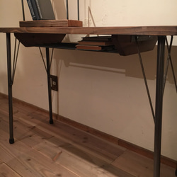 夏の福袋企画 Sugi Counter Table&Leather Stool カウンターテーブル  椅子　鉄脚　セット 4枚目の画像