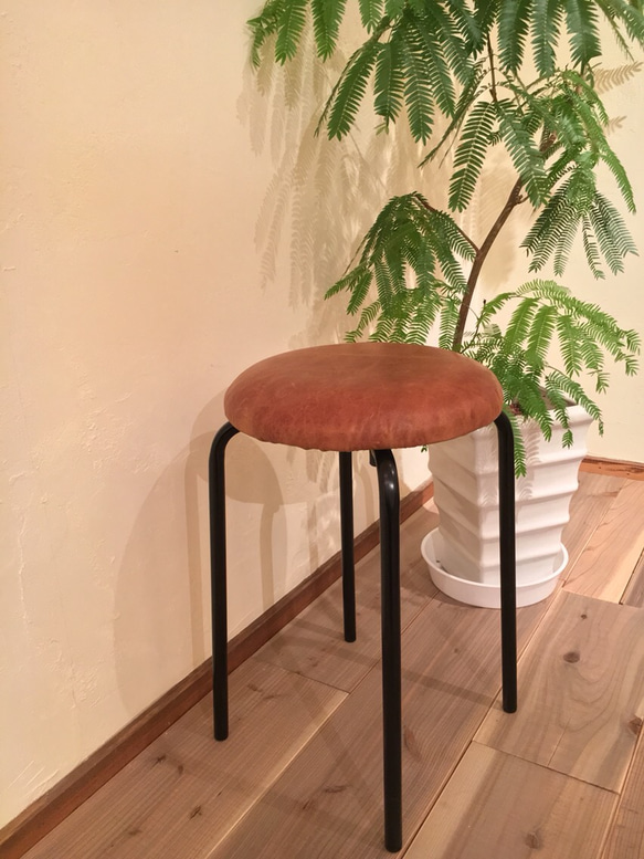 夏の福袋企画 Sugi Counter Table&Leather Stool カウンターテーブル  椅子　鉄脚　セット 5枚目の画像