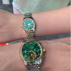 スイス時計全自動機械式時計ファッションダイヤモンドレディース時計E004グリーン 1枚目の画像