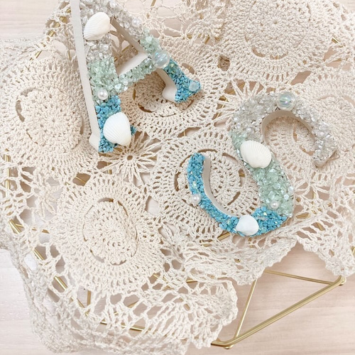 イニシャルオブジェ　うさまる柄オーダーページ イニシャルオブジェうさまる柄オーダーページ