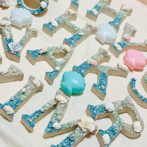 マリン風アルファベットオブジェ 立体・オブジェ yuzunari to 通販