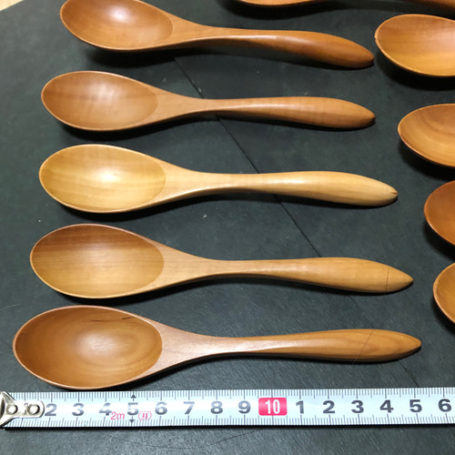 春夏新作 木製デザートスプーン&子供用スプーン 蜜蝋仕上げ 食洗機使え 箸・カトラリー・ピック