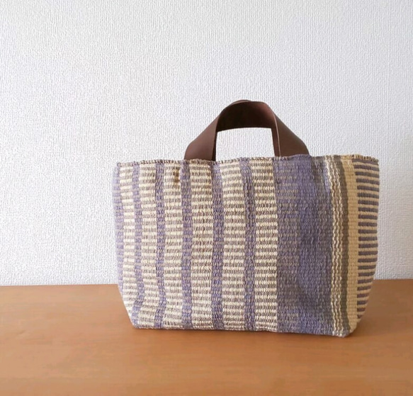 畳み織り鞄  夏のお出かけに♪贈り物に♪ たっぷりマチ付き♪トートバッグ「TATAMI totebag （M）」 2枚目の画像