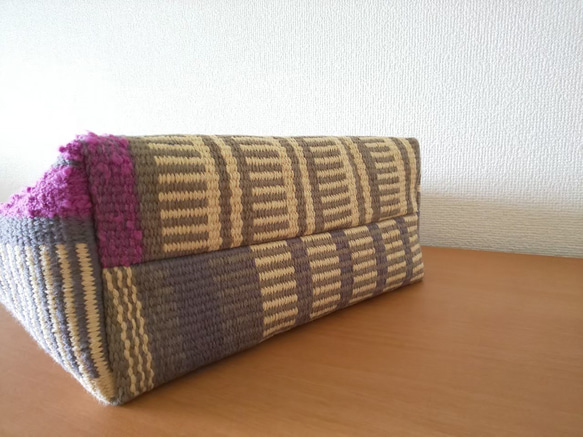 畳み織り鞄  夏のお出かけに♪贈り物に♪ たっぷりマチ付き♪トートバッグ「TATAMI totebag （M）」 3枚目の画像