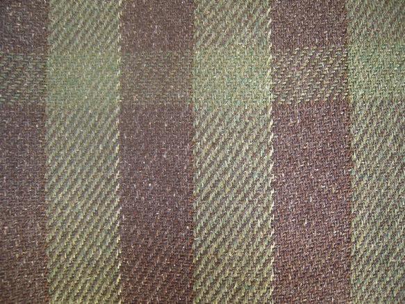 絹のマフラー（緑・大格子） 1枚目の画像