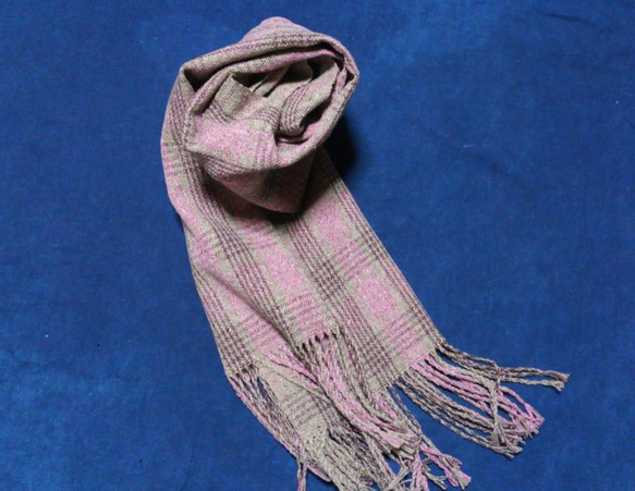 絹のマフラー（グレー・ピンク） マフラー たらぼ 通販 5005463