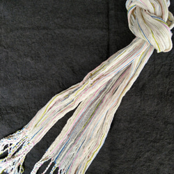絹のマフラー（強撚糸・白） 3枚目の画像