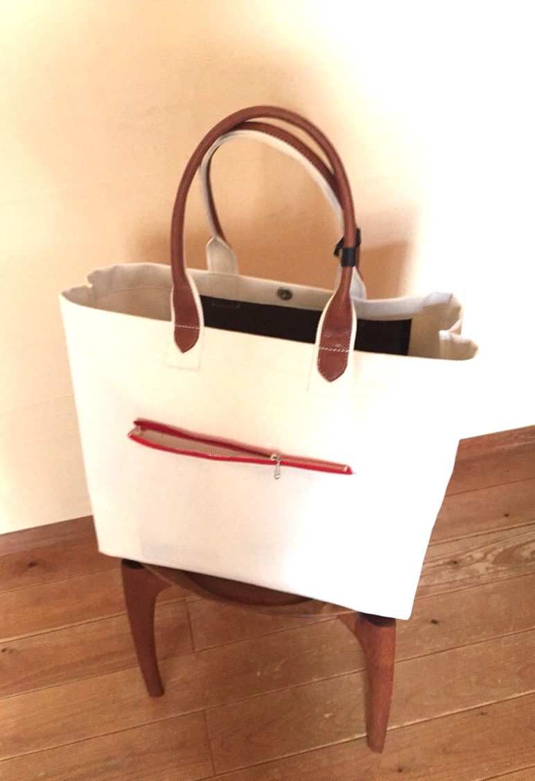 【送料無料】防水底♪大ポケット/生成りトート