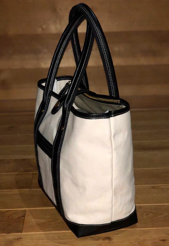 肩掛け生成り帆布トート