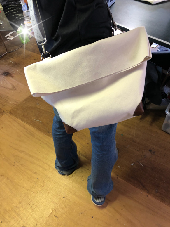 ザックリトート♪生成り帆布ショルダーバッグ - 定価販売 