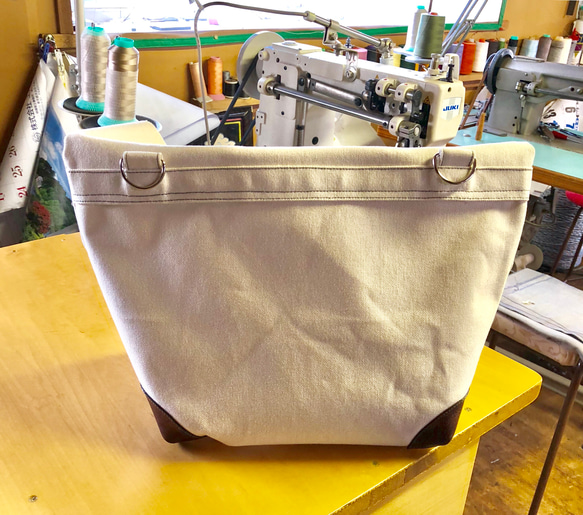 ザックリトート♪生成り帆布ショルダーバッグ - 定価販売 