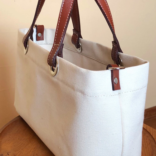 ♡蓋付横長生成り帆布トートバッグ トートバッグ bag-masaaki 通販 