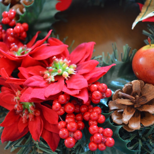 あじさい✨クリスマスリース✨☆№159✨☆ピンクポインセチアクリスマスリー ポインセチア クリスマス アクアレル｜WEBカタログ｜未来