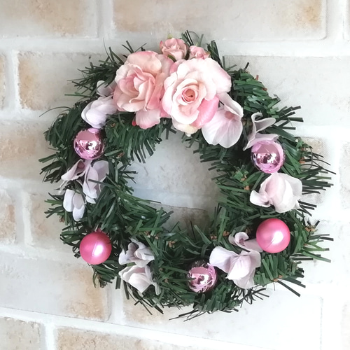 商品名【萌】ピンク系♥ピンクローズのフラワーリース　春リース　玄関リース 商品名【萌】ピンク系♥ピンクローズのフラワーリース 春リース 玄関