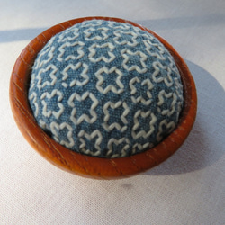 刺し子器の針山　ピンクション　藍染め　　お裁縫道具 3枚目の画像
