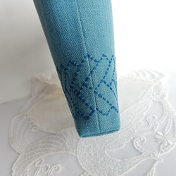 ミニ巾着　（　藍染め布　刺し子） 4枚目の画像
