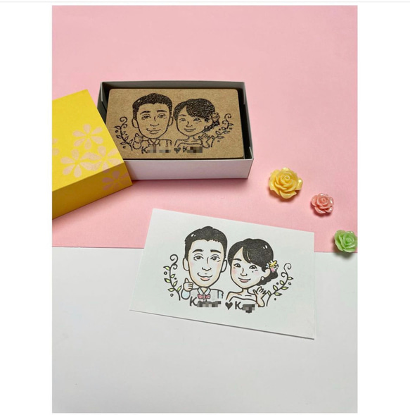 結婚式DIYで使える♡似顔絵はんこ(＋1,500円で似顔絵データ付き) 5枚目の画像