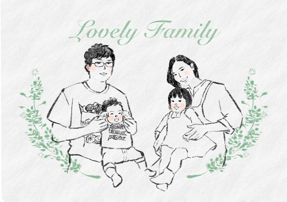 家族イラスト・母の日・似顔絵・記念日・鉛筆画 5枚目の画像