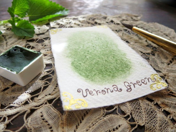 *♥*香る水彩絵具 Terra Verde di Verona Handmade Attar Watercolor*♥* 1枚目の画像