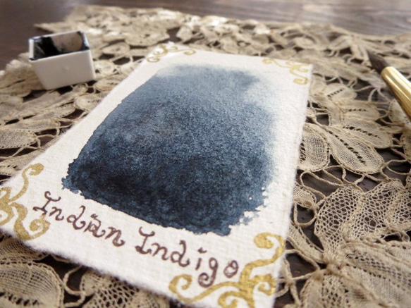 *♥*香る水彩絵具 藍 Indian Indigo Blue Natural Attar Watercolor*♥* 2枚目の画像