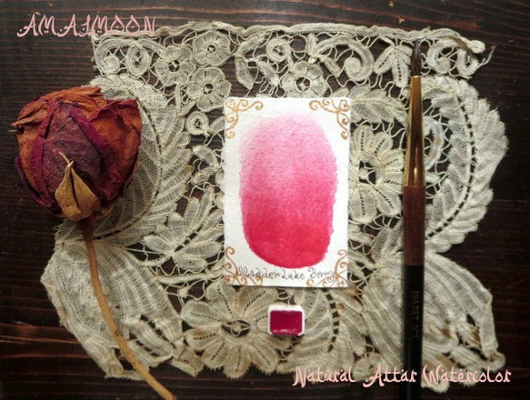 *香る水彩絵具 Genuine Rose Madder Berry Natural Attar Watercolor* 2枚目の画像