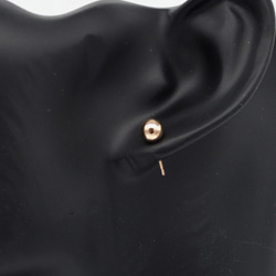 K18ピンクゴールド・6mmボールピアス（シリコンキャッチ付）両耳分 2枚目の画像