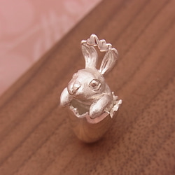 破蛋而出的兔子 純銀造型墜飾 第3張的照片