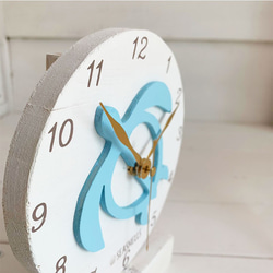 ハワイアン海亀のスタンド時計　ホヌのロゴデザイン　木製置き時計　小さめサイズ　 5枚目の画像