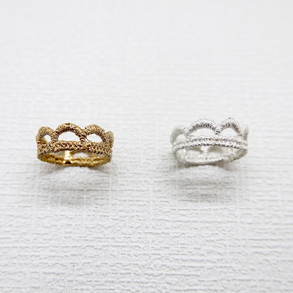 Round crown ring(18Kgp) 4枚目の画像