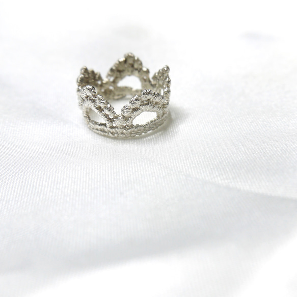 Floaty crown lace ring (SV) 2枚目の画像